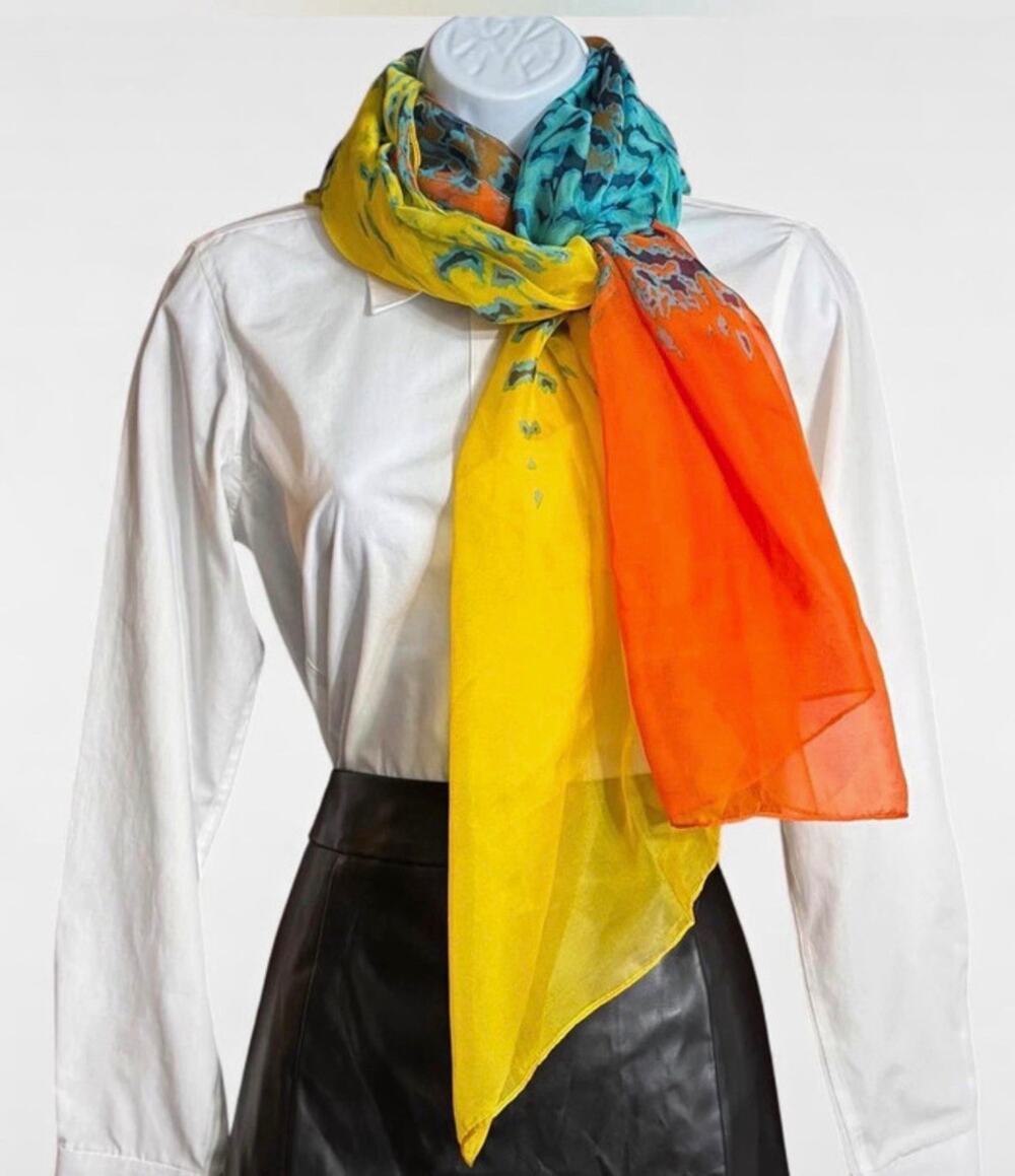 Bright Oversized Bright Colorful Lightweight Scarf/Wrap Boho Chic Statement